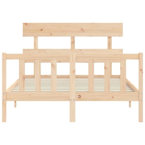 Sengeramme med sengegavl 140x190 cm massivt træ - Sengeramme - Sengerammer - Home & Living
