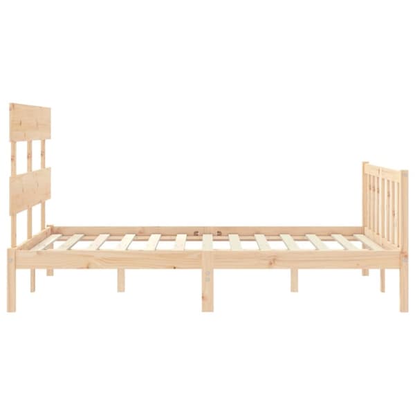Sengeramme med sengegavl 140x190 cm massivt træ - Sengeramme - Sengerammer - Home & Living