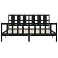 Miniatyrbillede 7 af 11: Sengeramme med sengegavl 200x200 cm massivt træ sort - Sengeramme - Sengerammer - Home & Living