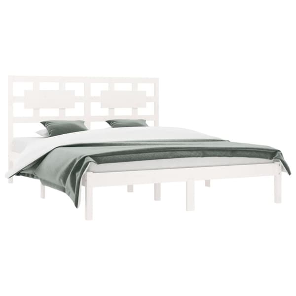 Sengeramme 180x200 cm Super King massivt fyrretræ hvid - Sengestel - Sengeramme - Home & Living