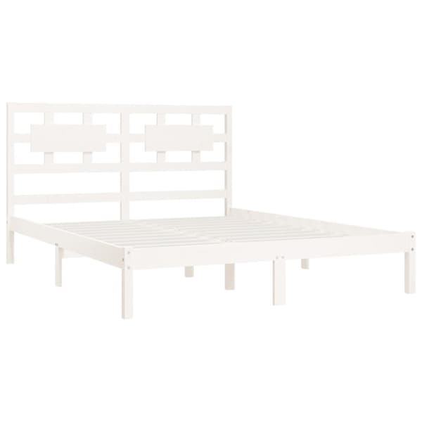 Sengeramme 180x200 cm Super King massivt fyrretræ hvid - Sengestel - Sengeramme - Home & Living