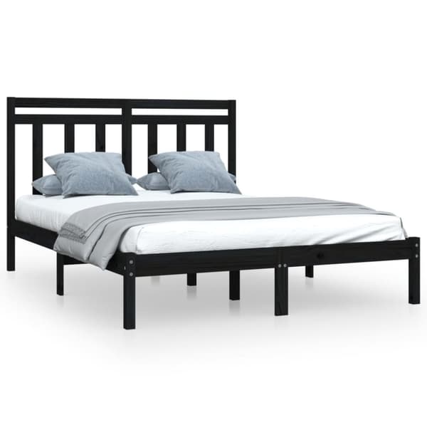 Sengeramme 140x190 cm massivt træ sort - Sengeramme - Sengerammer - Home & Living