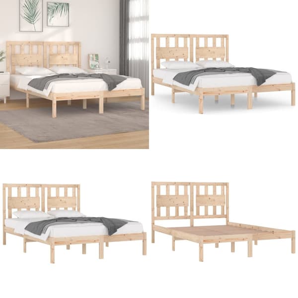 Sengeramme 200x200 cm massivt fyrretræ - Sengestel - Sengeramme - Home & Living