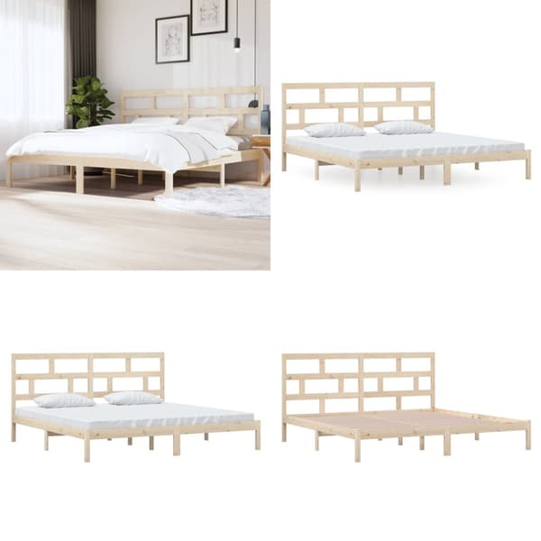 Sengeramme 200x200 cm massivt fyrretræ - Sengeramme - Sengerammer - Home & Living