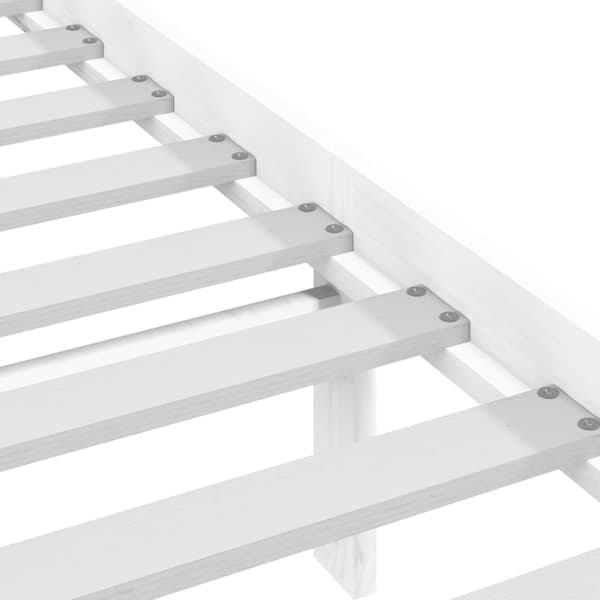 Sängram vit massivt trä 200x200 cm - Sängram - Sängramar - Home & Living