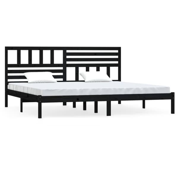 Sengeramme 200x200 cm massivt fyrretræ sort - Sengeramme - Sengerammer - Home & Living