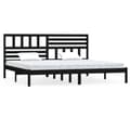 Miniatyrbillede 3 af 10: Sengeramme 200x200 cm massivt fyrretræ sort - Sengeramme - Sengerammer - Home & Living