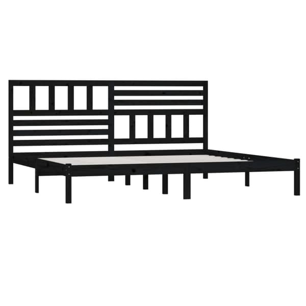 Sengeramme 200x200 cm massivt fyrretræ sort - Sengeramme - Sengerammer - Home & Living
