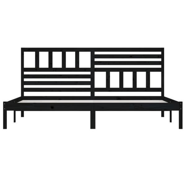 Sengeramme 200x200 cm massivt fyrretræ sort - Sengeramme - Sengerammer - Home & Living