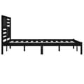 Miniatyrbillede 6 af 10: Sengeramme 200x200 cm massivt fyrretræ sort - Sengeramme - Sengerammer - Home & Living