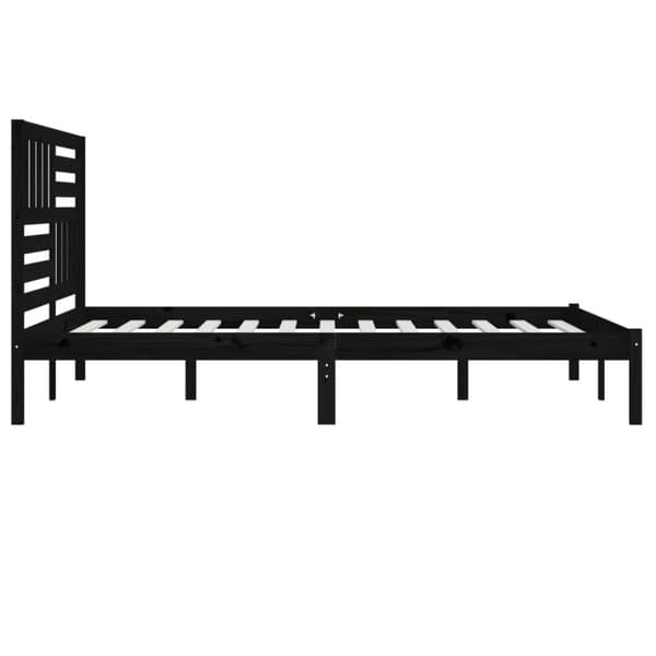 Sengeramme 200x200 cm massivt fyrretræ sort - Sengeramme - Sengerammer - Home & Living