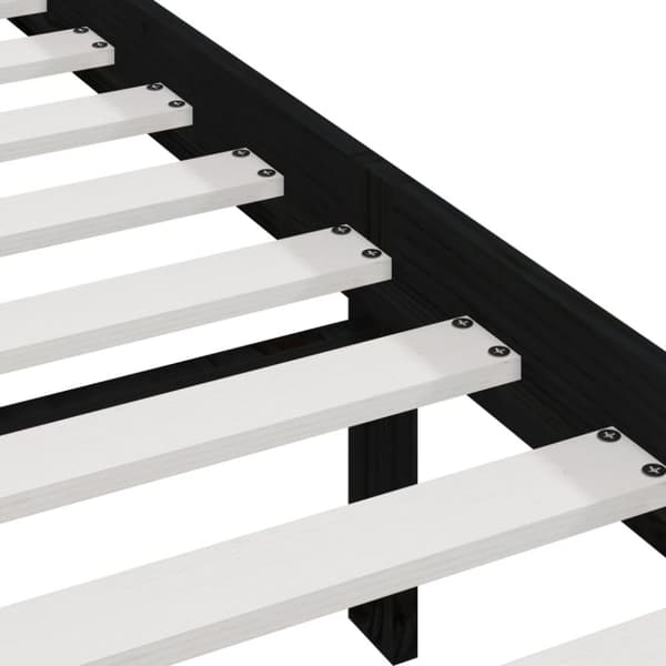 Sengeramme 200x200 cm massivt fyrretræ sort - Sengeramme - Sengerammer - Home & Living