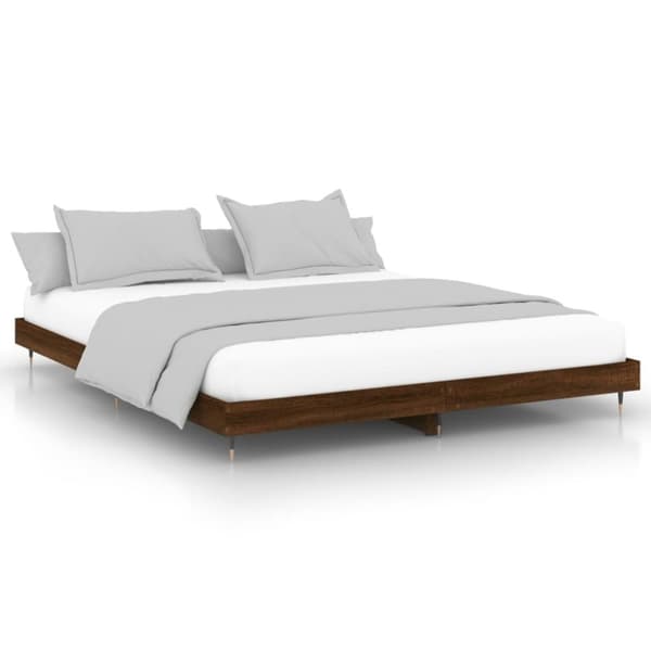 Sengeramme 200x200 cm konstrueret træ brun eg - Sengeramme - Sengerammer - Home & Living