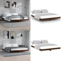 Miniatyrbillede 1 af 10: Sengeramme 200x200 cm konstrueret træ brun eg - Sengeramme - Sengerammer - Home & Living