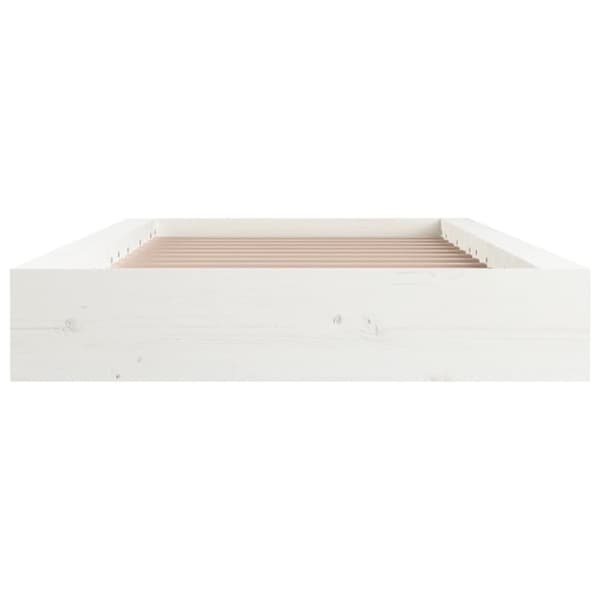 Sengeramme 135x190 cm dobbelt massivt træ hvid - Sengeramme - Sengerammer - Home & Living