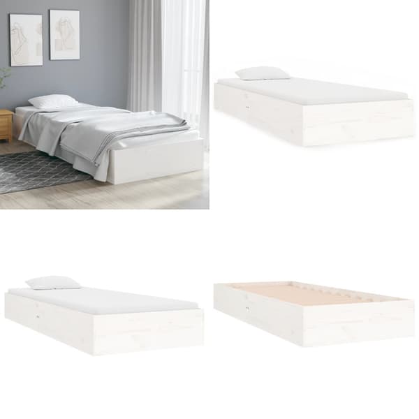 Sengeramme 75x190 cm Small Single massivt træ hvid - Sengeramme - Sengerammer - Home & Living