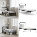 Miniatyrbillede 1 af 11: Sengeramme med sengegavl 80x200 cm metal sort - Sengestel - Sengeramme - Home & Living