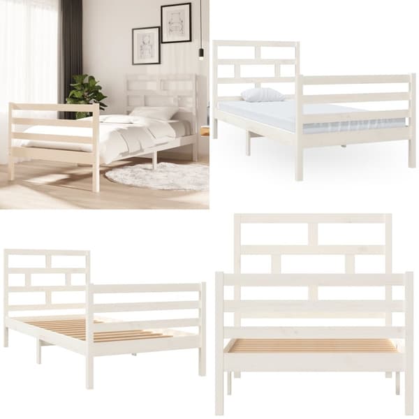 Sengeramme 90x200 cm massivt træ hvid - Sengeramme - Sengerammer - Home & Living