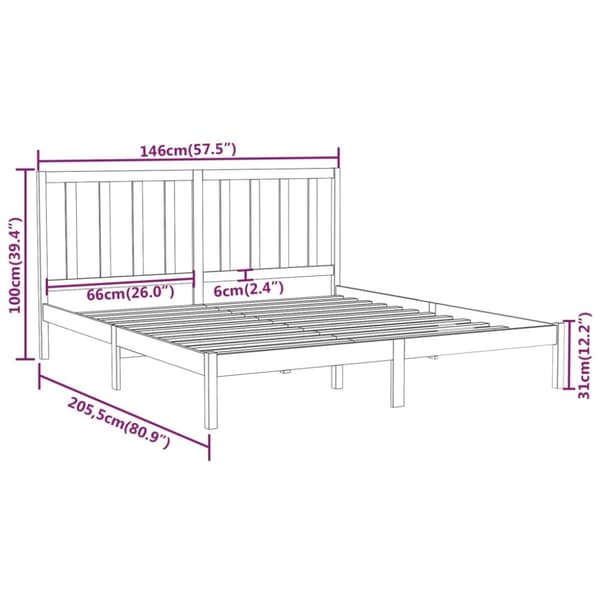 Sengeramme 140x200 cm massivt træ - Sengeramme - Sengerammer - Home & Living