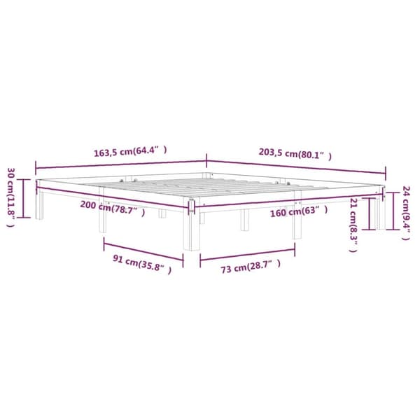 Sengeramme 160x200 cm massivt fyrretræ hvid - Sengeramme - Sengerammer - Home & Living