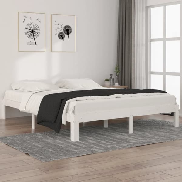 Sengeramme 160x200 cm massivt fyrretræ hvid - Sengeramme - Sengerammer - Home & Living