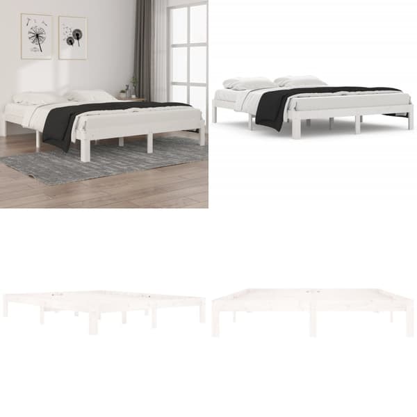 Sengeramme 160x200 cm massivt fyrretræ hvid - Sengeramme - Sengerammer - Home & Living