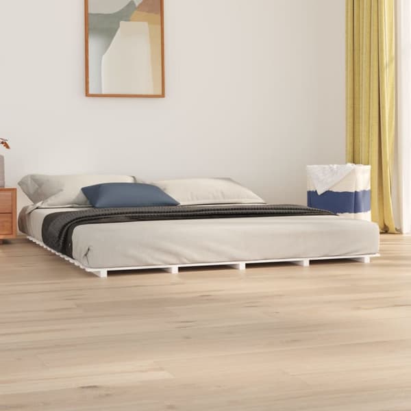 Sengeramme 160x200 cm massivt fyrretræ hvid - Sengeramme - Sengerammer - Home & Living