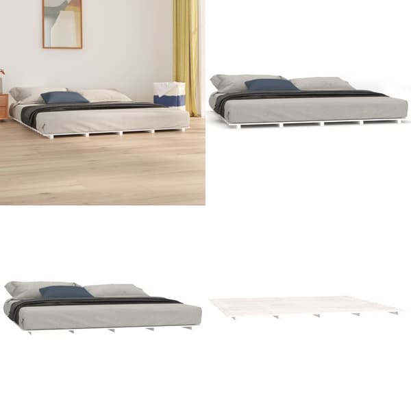 Sengeramme 160x200 cm massivt fyrretræ hvid - Sengeramme - Sengerammer - Home & Living