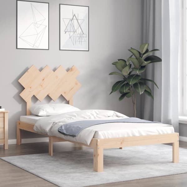 Sängynrunko päädyllä 90x200 cm täysi puu - Sängynrunko - Sängynrungot - Home & Living