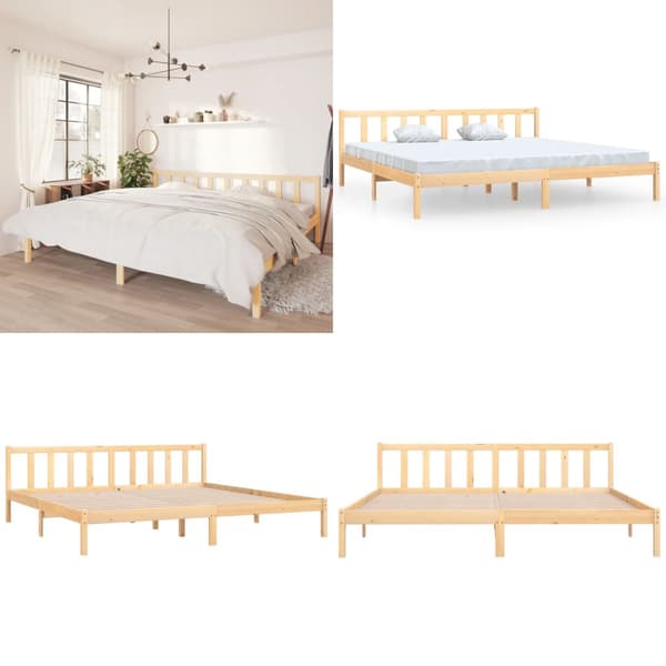 Sengeramme 200x200 cm massivt fyrretræ - Sengestel - Sengeramme - Home & Living