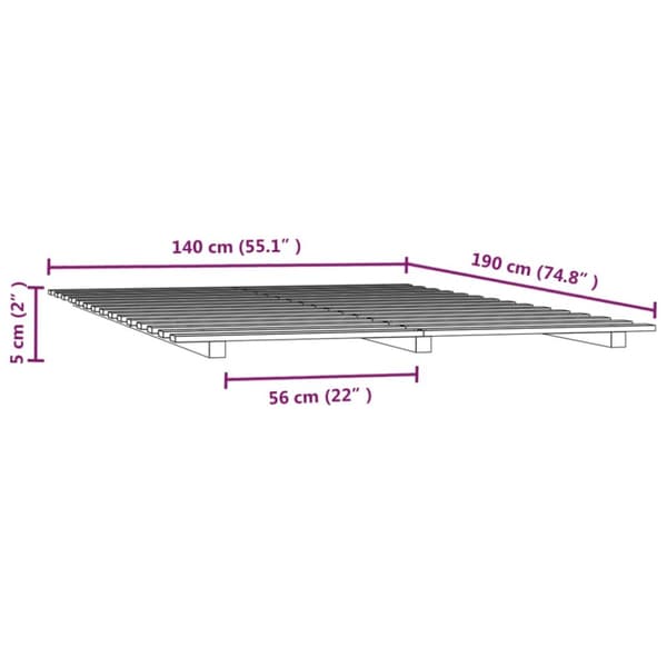 Sengeramme 140x190 cm massivt fyrretræ - Sengeramme - Sengerammer - Home & Living