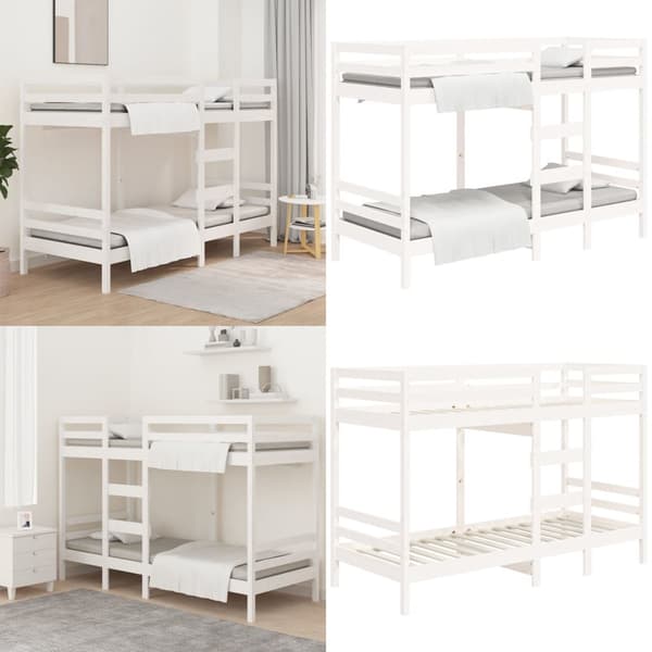 Våningssäng vit 90x200 cm massiv furu - Våningssäng - Våningssängar - Home & Living