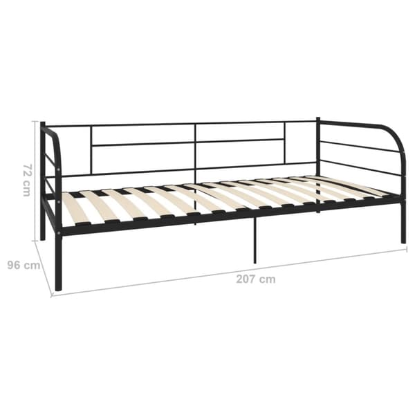 Päivävuoteenrunko musta metalli 90x200 cm - Päivävuoteenrunko - Päivävuoteenrungot - Home & Living