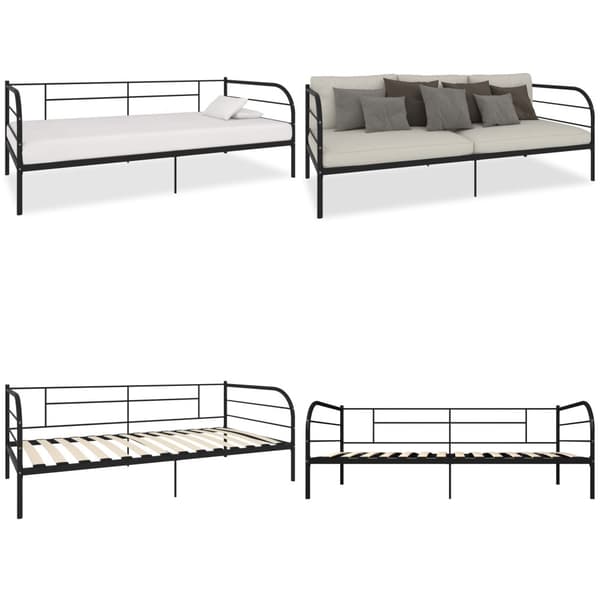 Päivävuoteenrunko musta metalli 90x200 cm - Päivävuoteenrunko - Päivävuoteenrungot - Home & Living