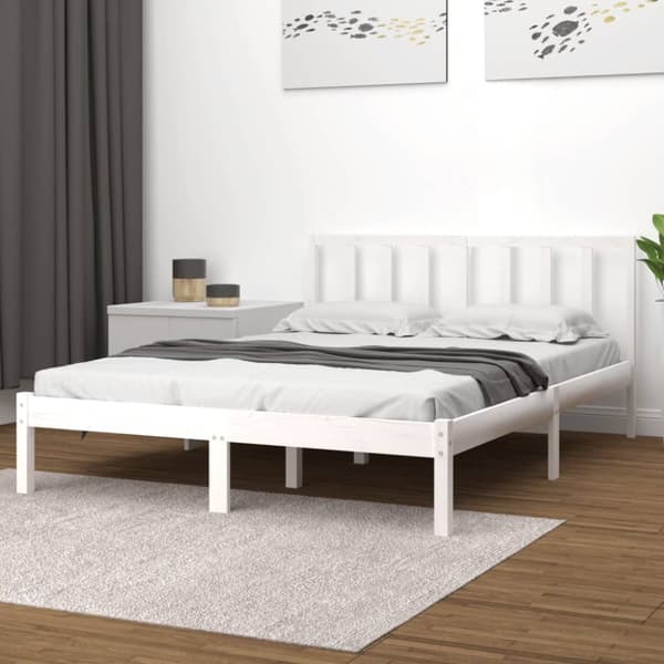 Sengeramme 140x200 cm massivt fyrretræ hvid - Sengeramme - Sengerammer - Home & Living