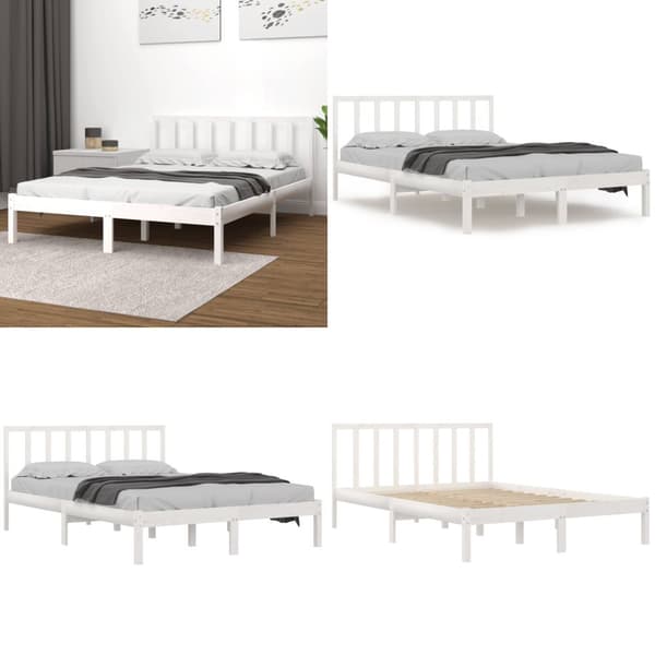 Sengeramme 140x200 cm massivt fyrretræ hvid - Sengeramme - Sengerammer - Home & Living
