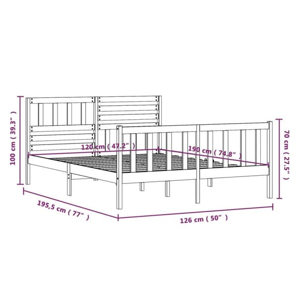 Sengeramme 120x190 cm Small Double massivt træ hvid - Sengeramme - Sengerammer - Home & Living