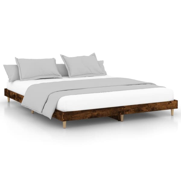 Sengestel 140x200 cm konstrueret træ røget eg - Sengeramme - Sengerammer - Home & Living