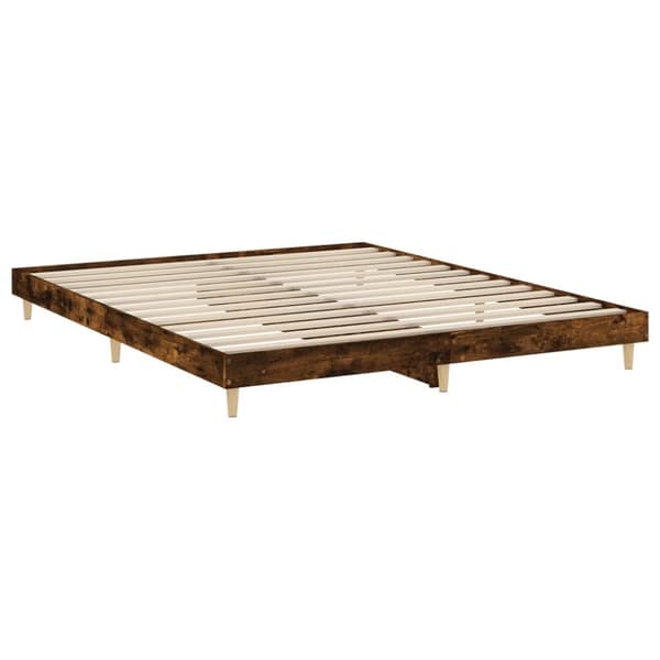 Sengestel 140x200 cm konstrueret træ røget eg - Sengeramme - Sengerammer - Home & Living