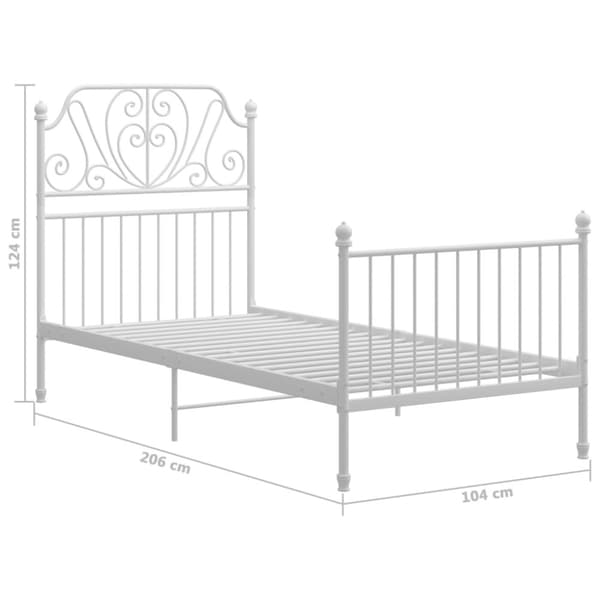 Sengestel 100x200 cm metal hvid - Sengestel - Sengeramme - Home & Living