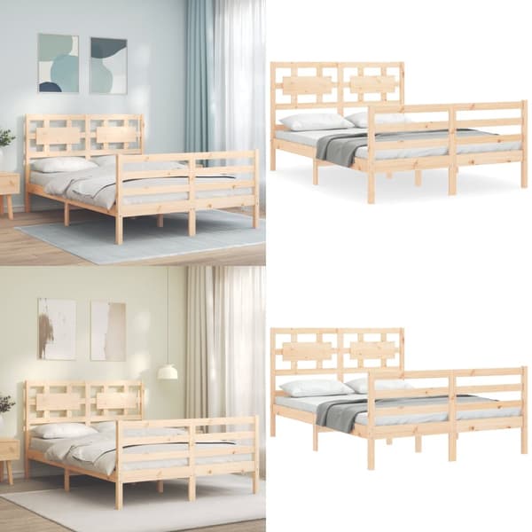Sängynrunko päädyllä Small Double täysi puu - Sängynrunko - Sängynrungot - Home & Living