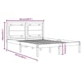 Miniatyrbillede 7 af 7: Sengeramme 200x200 cm massivt træ hvid - Sengeramme - Sengerammer - Home & Living