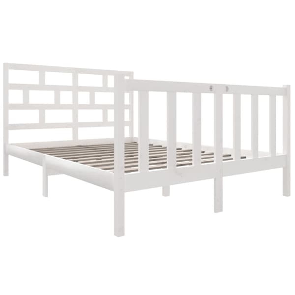 Sengestel 120x190 cm Small Double massivt fyrretræ hvid - Sengeramme - Sengerammer - Home & Living