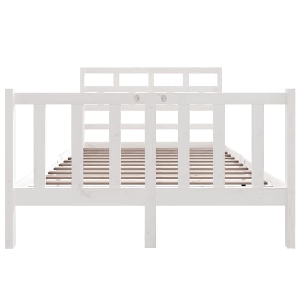 Sengestel 120x190 cm Small Double massivt fyrretræ hvid - Sengeramme - Sengerammer - Home & Living