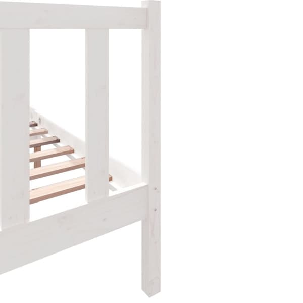 Sengestel 120x190 cm Small Double massivt fyrretræ hvid - Sengeramme - Sengerammer - Home & Living