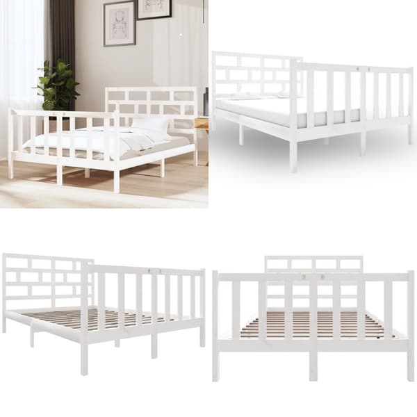 Sengestel 120x190 cm Small Double massivt fyrretræ hvid - Sengeramme - Sengerammer - Home & Living