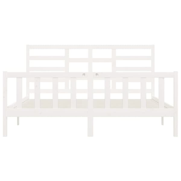 Sengeramme 200x200 cm massivt fyrretræ hvid - Sengeramme - Sengerammer - Home & Living