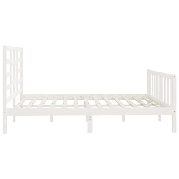Sengeramme 200x200 cm massivt fyrretræ hvid - Sengeramme - Sengerammer - Home & Living
