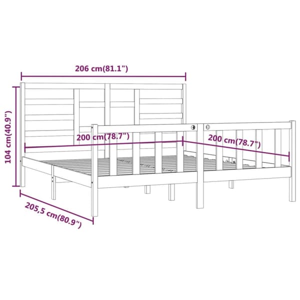 Sengeramme 200x200 cm massivt fyrretræ hvid - Sengeramme - Sengerammer - Home & Living