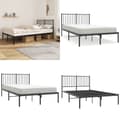 Miniatyrbillede 1 af 10: Sengeramme med sengegavl 120x200 cm metal sort - Sengestel - Sengeramme - Home & Living